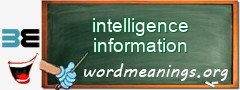 WordMeaning blackboard for intelligence information